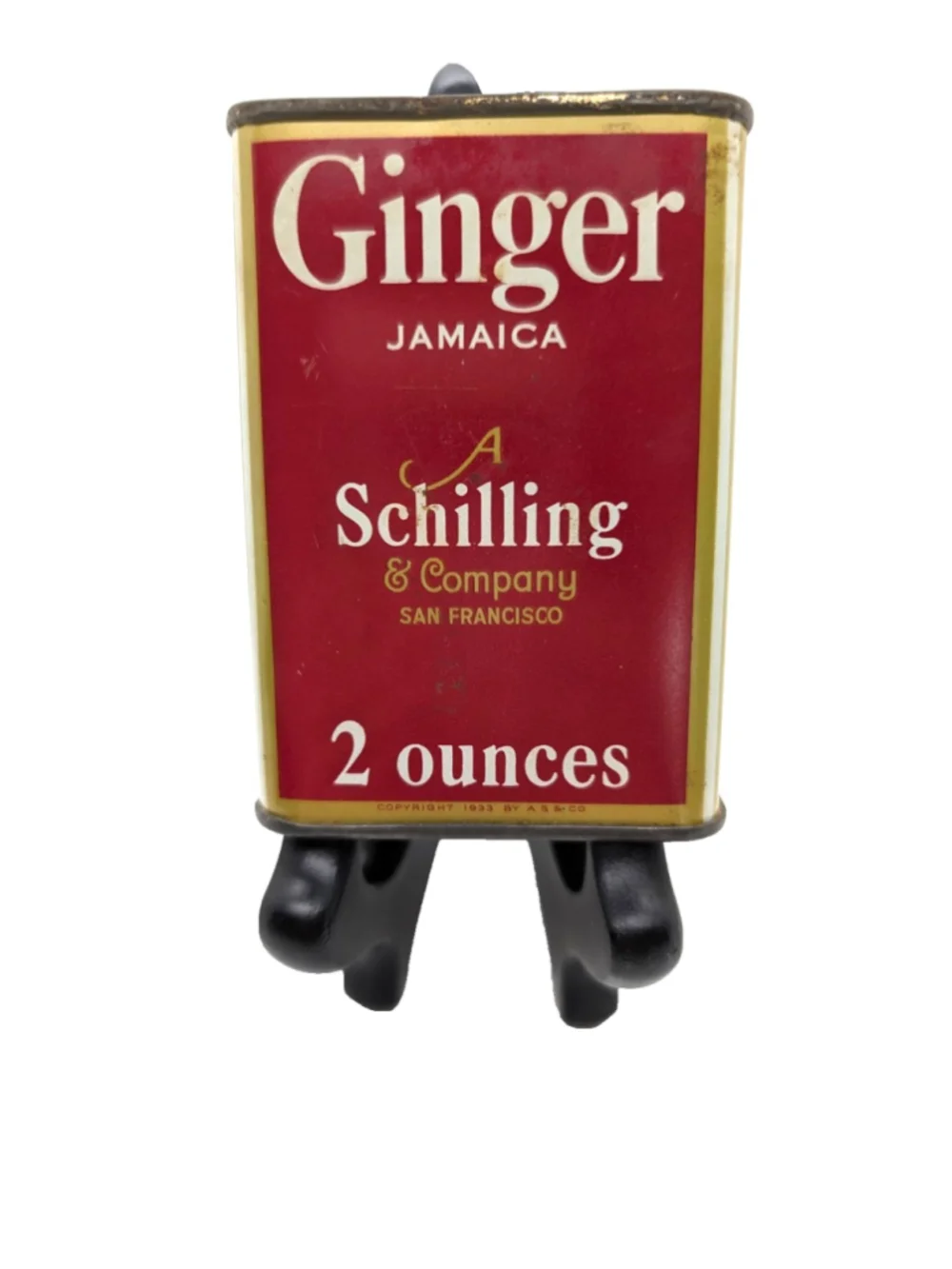 Vintage A. Schilling & Co Ginger Spice Tin - 2 oz